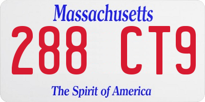 MA license plate 288CT9