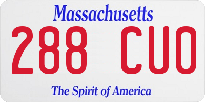 MA license plate 288CU0