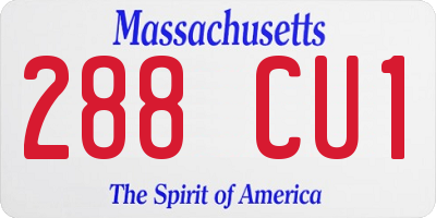 MA license plate 288CU1