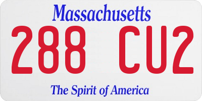MA license plate 288CU2