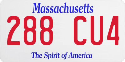 MA license plate 288CU4
