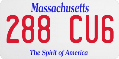 MA license plate 288CU6