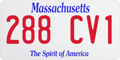 MA license plate 288CV1