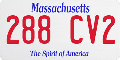 MA license plate 288CV2