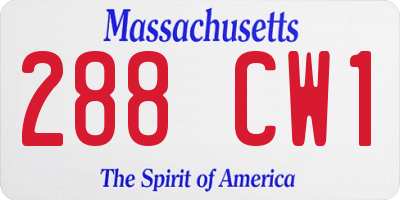 MA license plate 288CW1