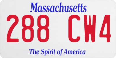 MA license plate 288CW4