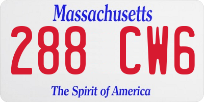MA license plate 288CW6