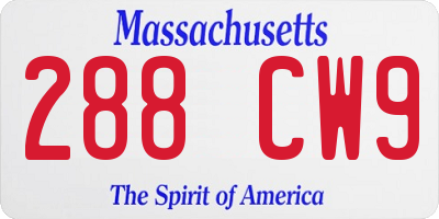 MA license plate 288CW9