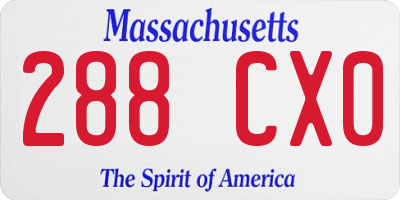 MA license plate 288CX0