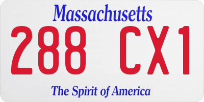 MA license plate 288CX1
