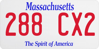 MA license plate 288CX2