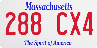 MA license plate 288CX4
