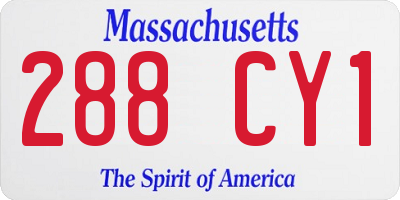 MA license plate 288CY1