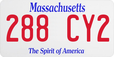 MA license plate 288CY2