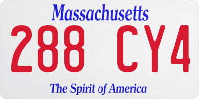 MA license plate 288CY4