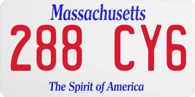 MA license plate 288CY6