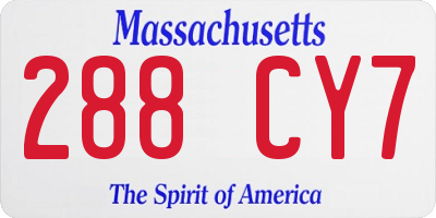 MA license plate 288CY7