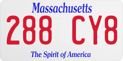 MA license plate 288CY8