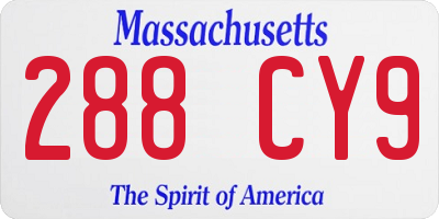 MA license plate 288CY9