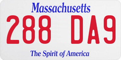 MA license plate 288DA9