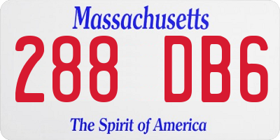 MA license plate 288DB6