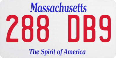 MA license plate 288DB9
