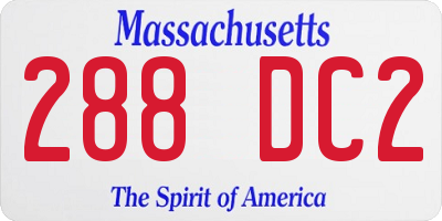 MA license plate 288DC2