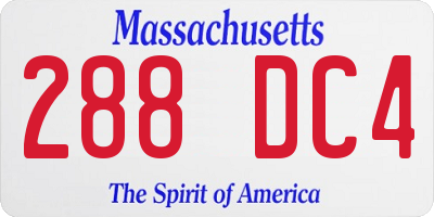 MA license plate 288DC4