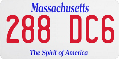 MA license plate 288DC6