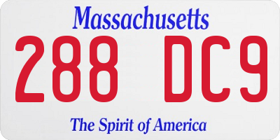 MA license plate 288DC9