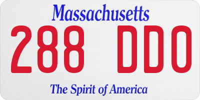 MA license plate 288DD0