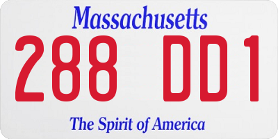 MA license plate 288DD1