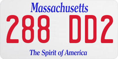 MA license plate 288DD2