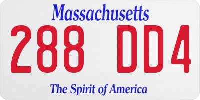 MA license plate 288DD4
