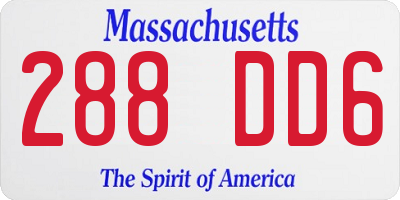 MA license plate 288DD6
