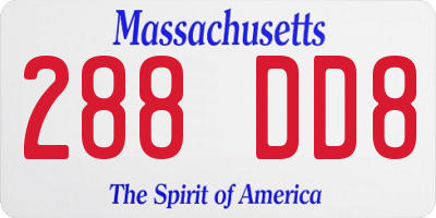 MA license plate 288DD8