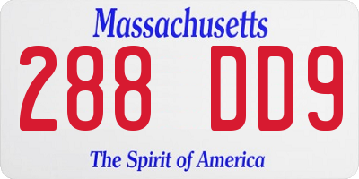 MA license plate 288DD9