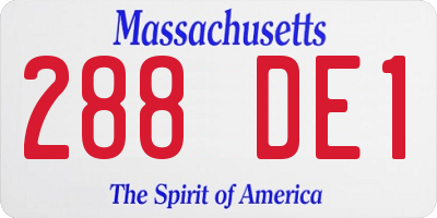 MA license plate 288DE1