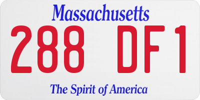 MA license plate 288DF1