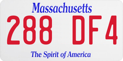 MA license plate 288DF4