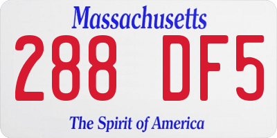 MA license plate 288DF5