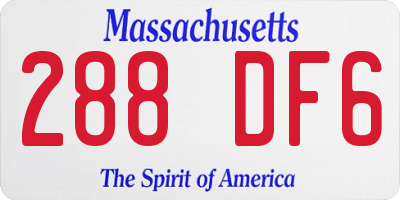 MA license plate 288DF6