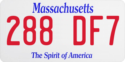 MA license plate 288DF7