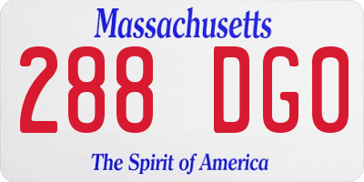 MA license plate 288DG0