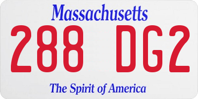 MA license plate 288DG2