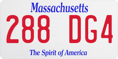 MA license plate 288DG4
