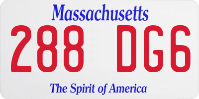 MA license plate 288DG6