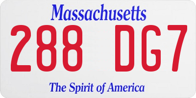 MA license plate 288DG7