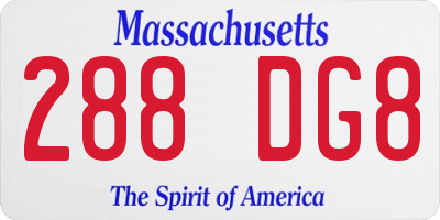 MA license plate 288DG8