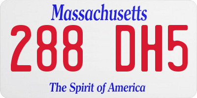 MA license plate 288DH5
